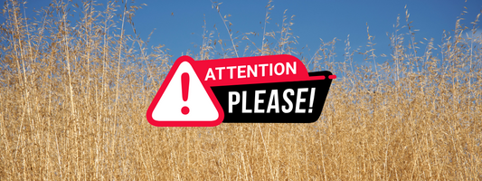 un champ de graminées avec un avertissement "Danger""